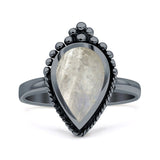 Petite Dainty Statement Fashion Pear Thumb Ring Oxidized Solid 925 Sterling Silver