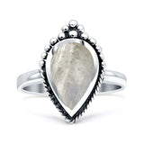 Petite Dainty Statement Fashion Pear Thumb Ring Oxidized Solid 925 Sterling Silver