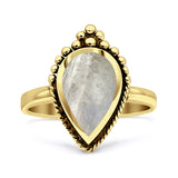 Petite Dainty Statement Fashion Pear Thumb Ring Oxidized Solid 925 Sterling Silver