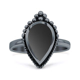 Petite Dainty Statement Fashion Pear Thumb Ring Oxidized Solid 925 Sterling Silver