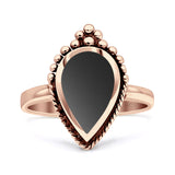 Petite Dainty Statement Fashion Pear Thumb Ring Oxidized Solid 925 Sterling Silver