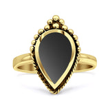 Petite Dainty Statement Fashion Pear Thumb Ring Oxidized Solid 925 Sterling Silver