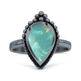 Petite Dainty Statement Fashion Pear Thumb Ring Oxidized Solid 925 Sterling Silver