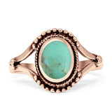 Oval Rope Beaded Oxidized Split Shank Turquoise Black Onyx Thumb Ring 925 Sterling Silver