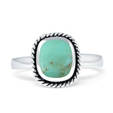 Cushion Cut Oxidized Twisted Rope Turquoise Black Onyx Thumb Ring 925 Sterling Silver
