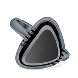 Triangular Ring Turquoise & Black Onyx Oxidized 925 Sterling Silver