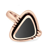 Triangular Ring Turquoise & Black Onyx Oxidized 925 Sterling Silver