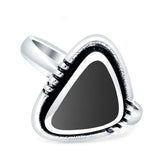 Triangular Ring Turquoise & Black Onyx Oxidized 925 Sterling Silver