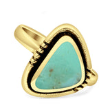 Triangular Ring Turquoise & Black Onyx Oxidized 925 Sterling Silver