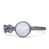 Tangled Knot Moonstone Ring Solid 925 Sterling Silver