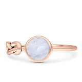 Tangled Knot Moonstone Ring Solid 925 Sterling Silver