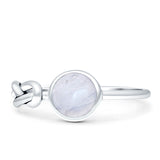 Tangled Knot Moonstone Ring Solid 925 Sterling Silver