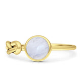 Tangled Knot Moonstone Ring Solid 925 Sterling Silver