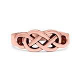 Infinity Celtic Oxidized Band Solid 925 Sterling Silver Thumb Ring (7mm)