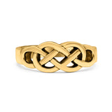 Infinity Celtic Oxidized Band Solid 925 Sterling Silver Thumb Ring (7mm)