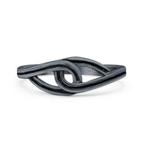 Infinity Celtic Oxidized Band Solid 925 Sterling Silver Thumb Ring (6mm)