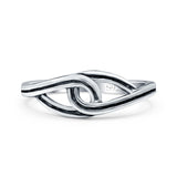 Infinity Celtic Oxidized Band Solid 925 Sterling Silver Thumb Ring (6mm)