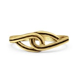 Infinity Celtic Oxidized Band Solid 925 Sterling Silver Thumb Ring (6mm)