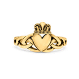 Celtic Knot Heart Oxidized Band Solid 925 Sterling Silver Thumb Ring (11mm)