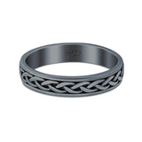 Crisscross Infinity Oxidized Band Solid 925 Sterling Silver Thumb Ring (5mm)