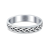 Crisscross Infinity Oxidized Band Solid 925 Sterling Silver Thumb Ring (5mm)