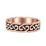 Celtic Oxidized Band Solid 925 Sterling Silver Thumb Ring (5mm)