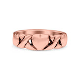 Celtic Knot Heart Oxidized Band Solid 925 Sterling Silver Thumb Ring (5mm)