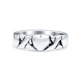 Celtic Knot Heart Oxidized Band Solid 925 Sterling Silver Thumb Ring (5mm)