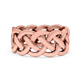 Celtic Crisscross Infinity Oxidized Band Solid 925 Sterling Silver Thumb Ring (9mm)