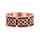 Celtic Oxidized Band Solid 925 Sterling Silver Thumb Ring (7mm)