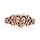 Celtic Heart Ring Oxidized Band Solid 925 Sterling Silver Thumb Ring (9mm)
