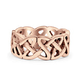 Celtic Oxidized Band Solid 925 Sterling Silver Thumb Ring (7mm)
