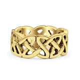 Celtic Oxidized Band Solid 925 Sterling Silver Thumb Ring (7mm)