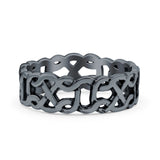 Celtic Ring Oxidized Band Solid 925 Sterling Silver Thumb Ring (6mm)