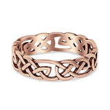Celtic Ring Oxidized Band Solid 925 Sterling Silver Thumb Ring (5mm)