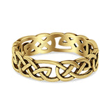 Celtic Ring Oxidized Band Solid 925 Sterling Silver Thumb Ring (5mm)
