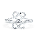 Infinity Heart Knot Celtic Band Solid 925 Sterling Silver Thumb Ring (11mm)