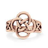 Celtic Ring Oxidized Band Solid 925 Sterling Silver Thumb Ring (10mm)