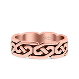 Celtic Oxidized Band Solid 925 Sterling Silver Thumb Ring (5mm)