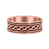 Braided Oxidized Band Solid 925 Sterling Silver Thumb Ring (6mm)