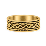Braided Oxidized Band Solid 925 Sterling Silver Thumb Ring (6mm)
