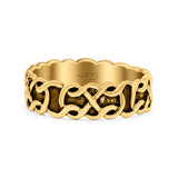 Celtic Oxidized Band Solid 925 Sterling Silver Thumb Ring (6mm)
