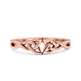 Celtic Oxidized Band Solid 925 Sterling Silver Thumb Ring (5mm)