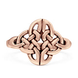 Celtic Ring Oxidized Band Solid 925 Sterling Silver Thumb Ring (14mm)