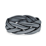 Celtic Oxidized Band Solid 925 Sterling Silver Thumb Ring (6mm)