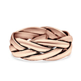 Celtic Oxidized Band Solid 925 Sterling Silver Thumb Ring (6mm)