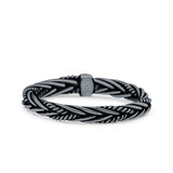 Rope Braid Oxidized Band Solid 925 Sterling Silver Thumb Ring (3mm)