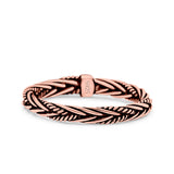 Rope Braid Oxidized Band Solid 925 Sterling Silver Thumb Ring (3mm)