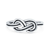 Infinity Oxidized Band Solid 925 Sterling Silver Thumb Ring (6mm)