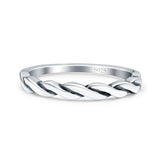 Braid Oxidized Band Solid 925 Sterling Silver Thumb Ring (2mm)